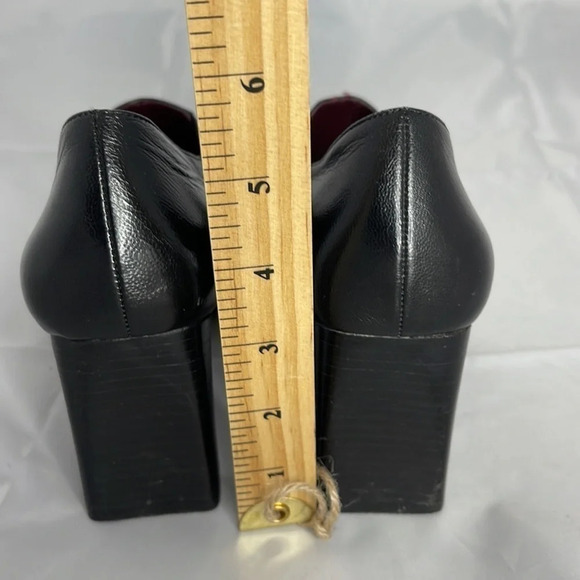 NINE WEST Black Square Toe Bootie Shoes Leather Heel High Vamp Witchy Size 7.5 - Picture 12 of 13